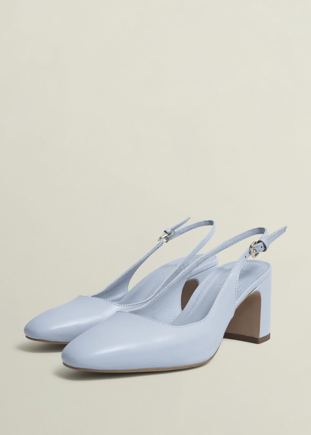 Lily Leather Slingbacks, Pale Blue, hi-res