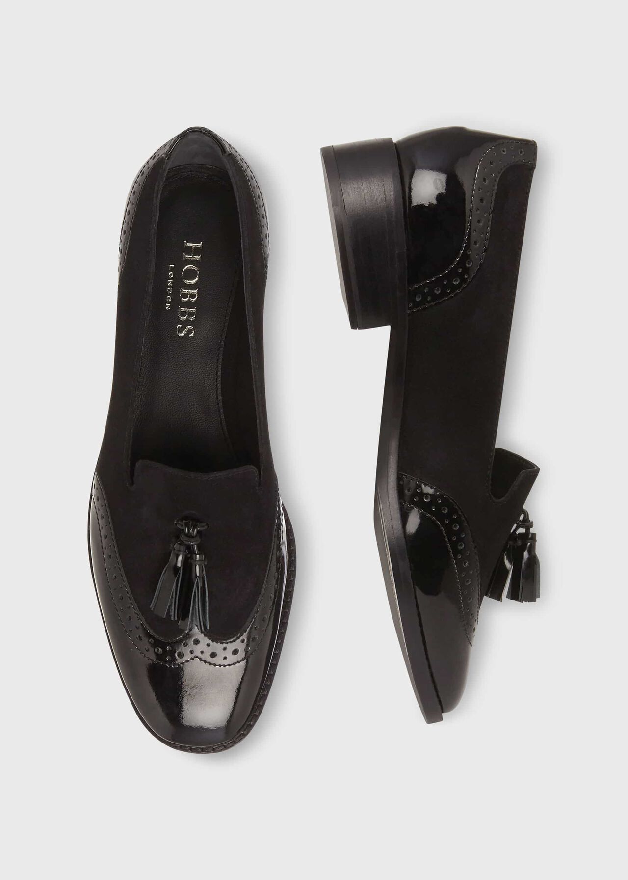 Bryony Patent Loafers, Black, hi-res