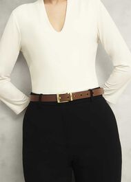 Pauline Reversible Belt, Black Tan, hi-res