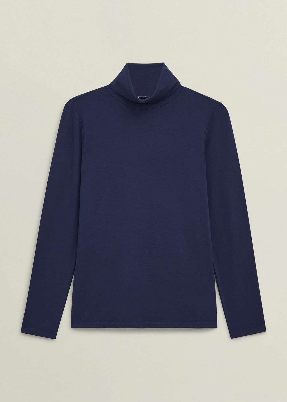 Navy Mischa Roll Neck Long Sleeve Top, Midnight Navy, hi-res