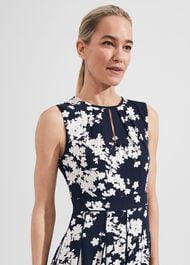 Petite Angelica Fit And Flare Dress, Midnight Ivory, hi-res