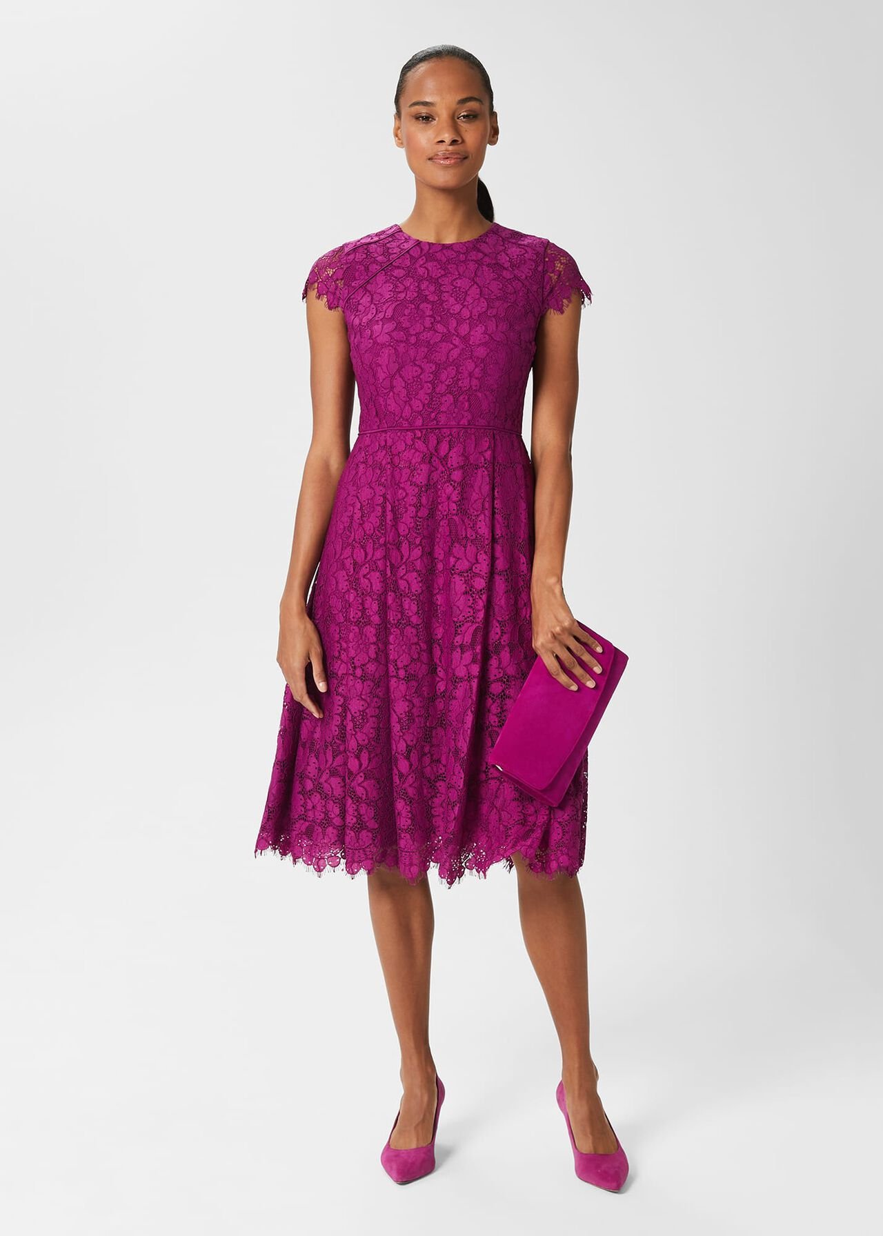 Rosaleen Lace Shift Dress, Berry Purple, hi-res