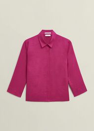 Nita Linen Shirt, Zinnia Pink, hi-res
