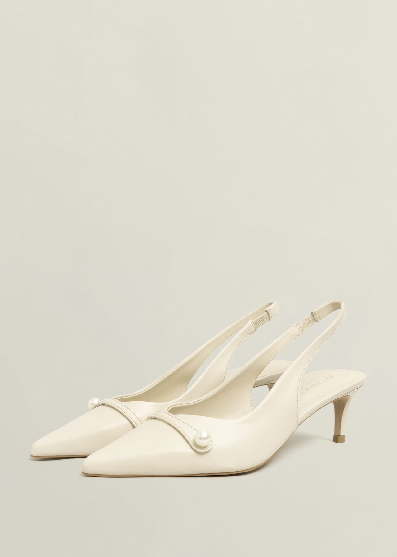 Serena Leather Slingbacks, Buttercream, hi-res