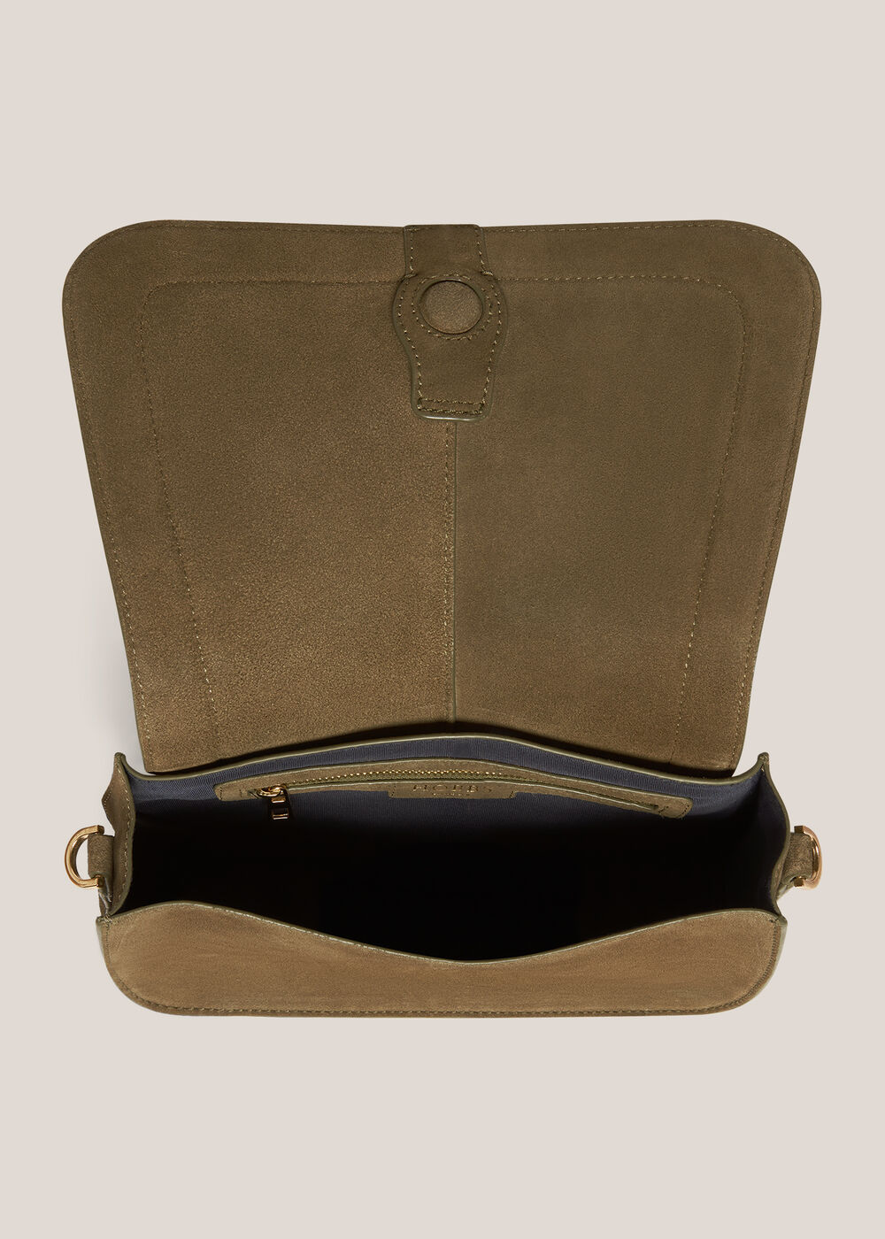 Wren Suede Crossbody Bag, Dark Olive, hi-res