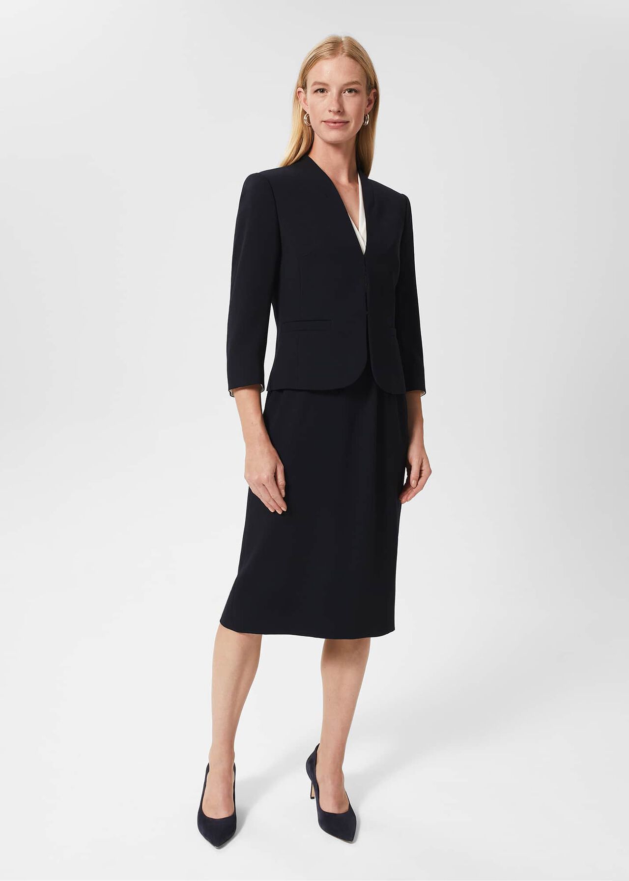 Jaci Dress, Ivory Navy, hi-res