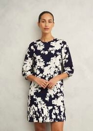 Liana Floral Dress, Midnight Ivory, hi-res