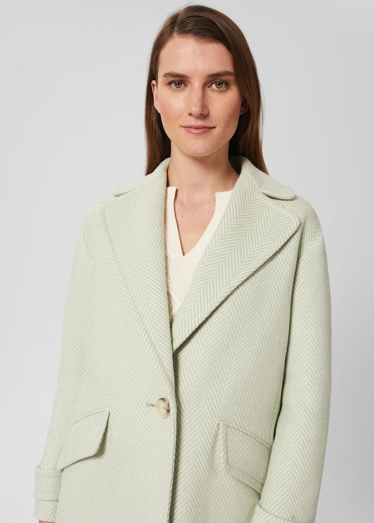 Lillie Coat, Green Ivory, hi-res