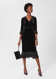 Melodie Velvet Shift Dress, Black, hi-res