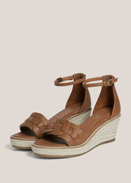 Francis Leather Espadrilles, Tan, hi-res