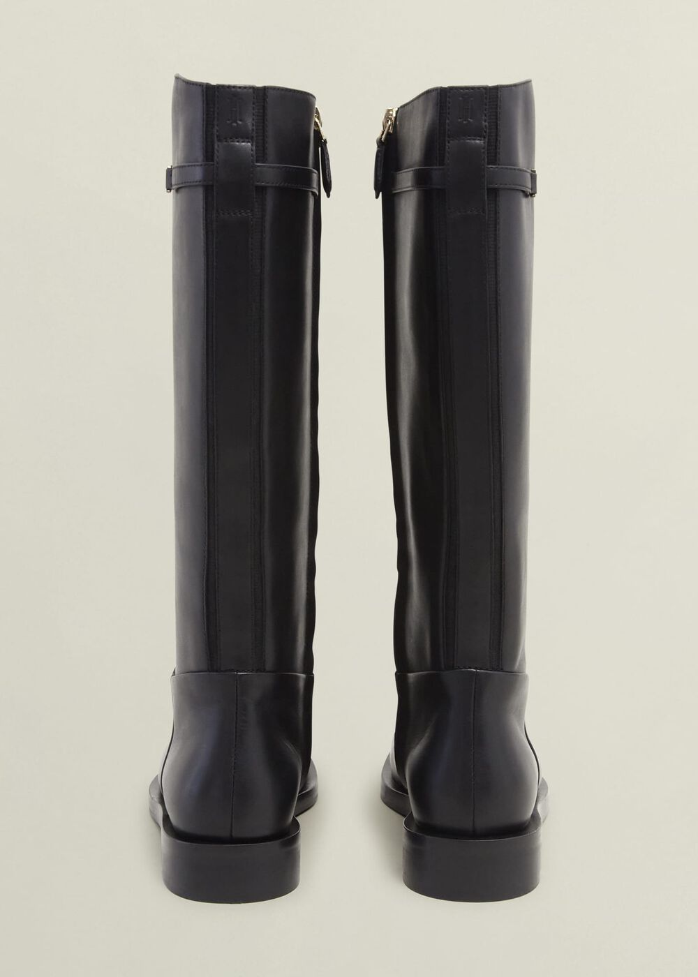 Uma Leather Knee Boots, Black, hi-res