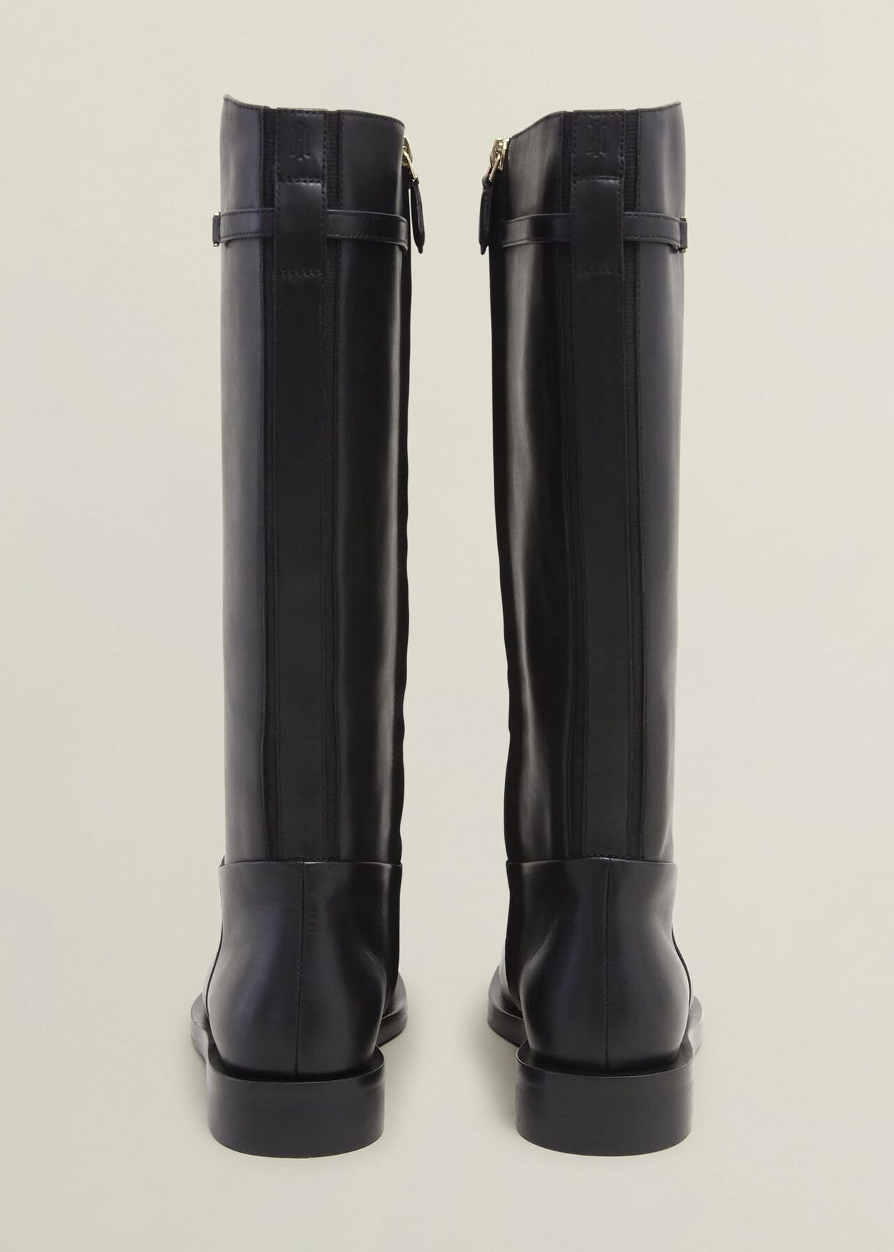 Uma Leather Knee Boots, Black, hi-res