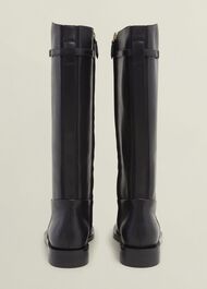 Uma Leather Knee Boots, Black, hi-res