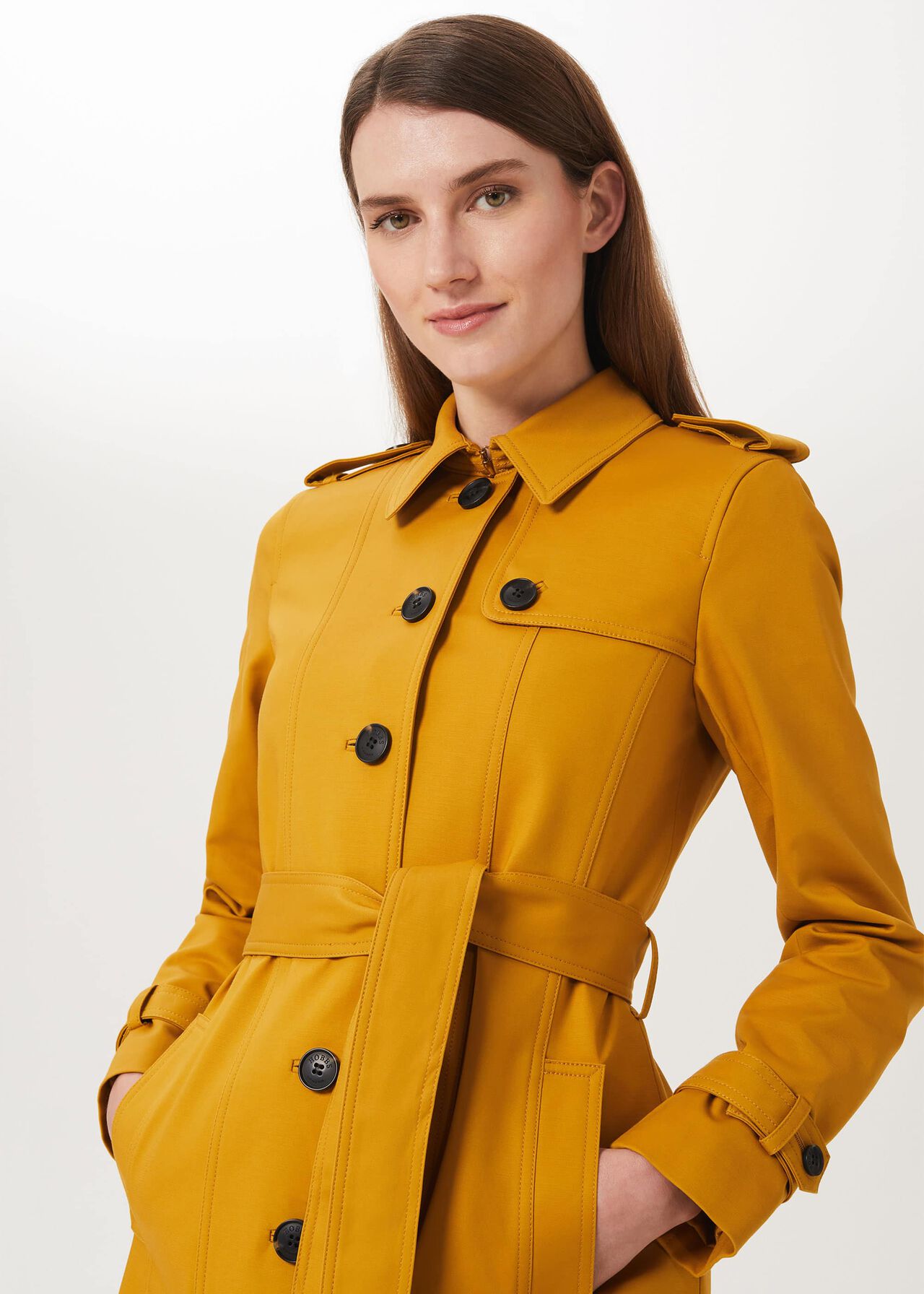 Ella Water Resistant Trench Coat, Gold, hi-res