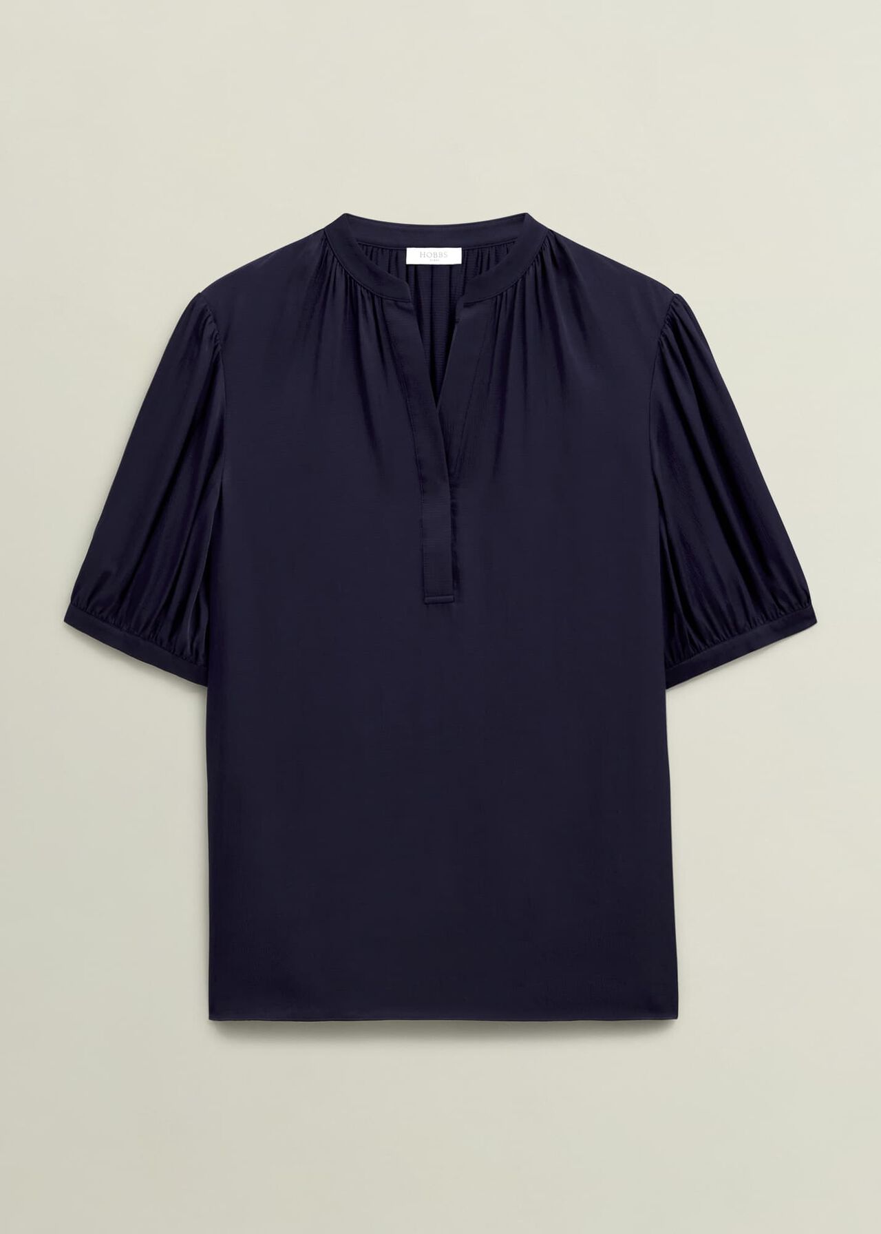 Anastasia Satin Blouse, Midnight, hi-res