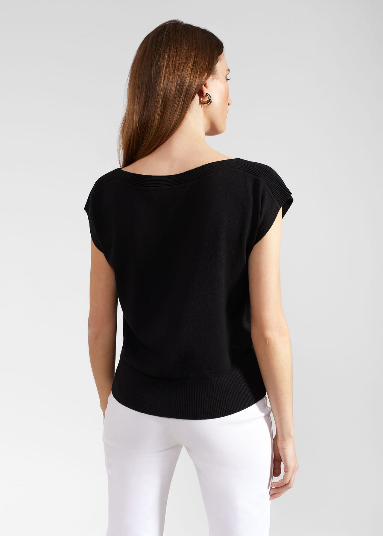 Leona Knitted Top With Wool, Black, hi-res