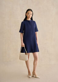 Jasmine  Broderie Dress, True Navy, hi-res