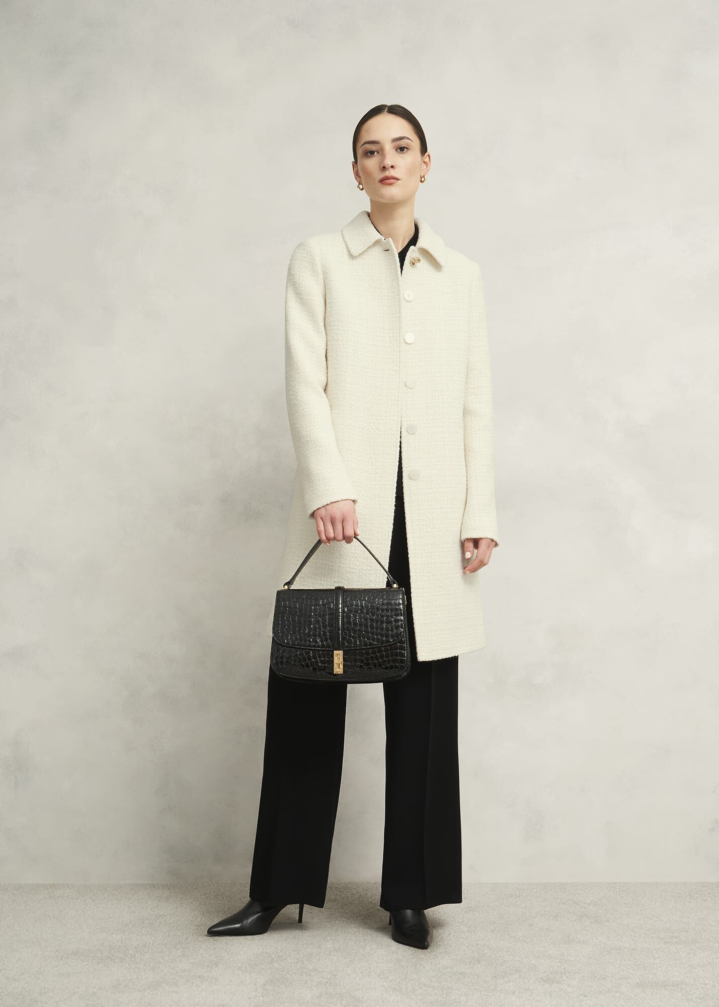 【海外限定】Hobbsコート☆Saffie Single Button Coat, Ivory Hobbs Saffie Single Button Coat, Ivory