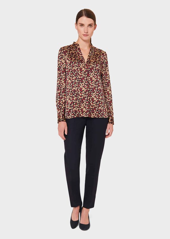 Lainey Printed V Neck Blouse