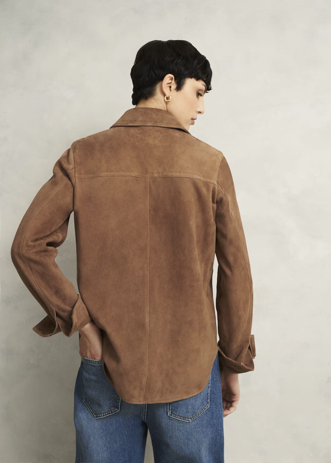 Hever Suede Shirt, Tan, hi-res