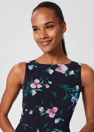 Carly Floral Midi Dress, Navy Multi, hi-res