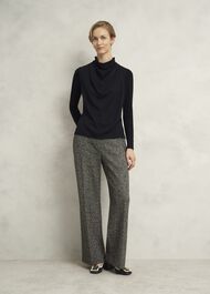 Arielle Cowl Neck Long Sleeve Blouse, Hobbs Navy, hi-res