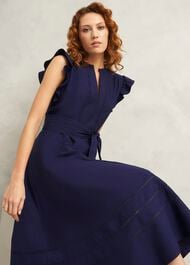 Vanessa Cotton Dress, True Navy, hi-res