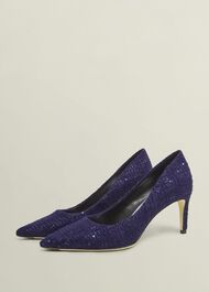 Leila Tweed Pumps, Midnight, hi-res