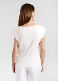 Nita Satin Front Top, Ivory, hi-res
