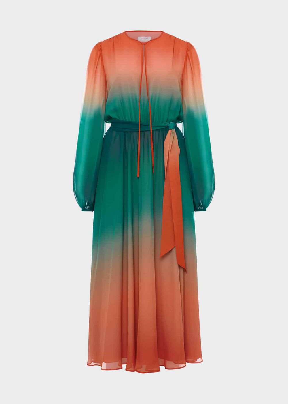 Adalyn Silk Dress, Green Warm Clay, hi-res