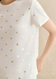 Adaline Cotton Slub Printed T-Shirt, Ivory Gold, hi-res