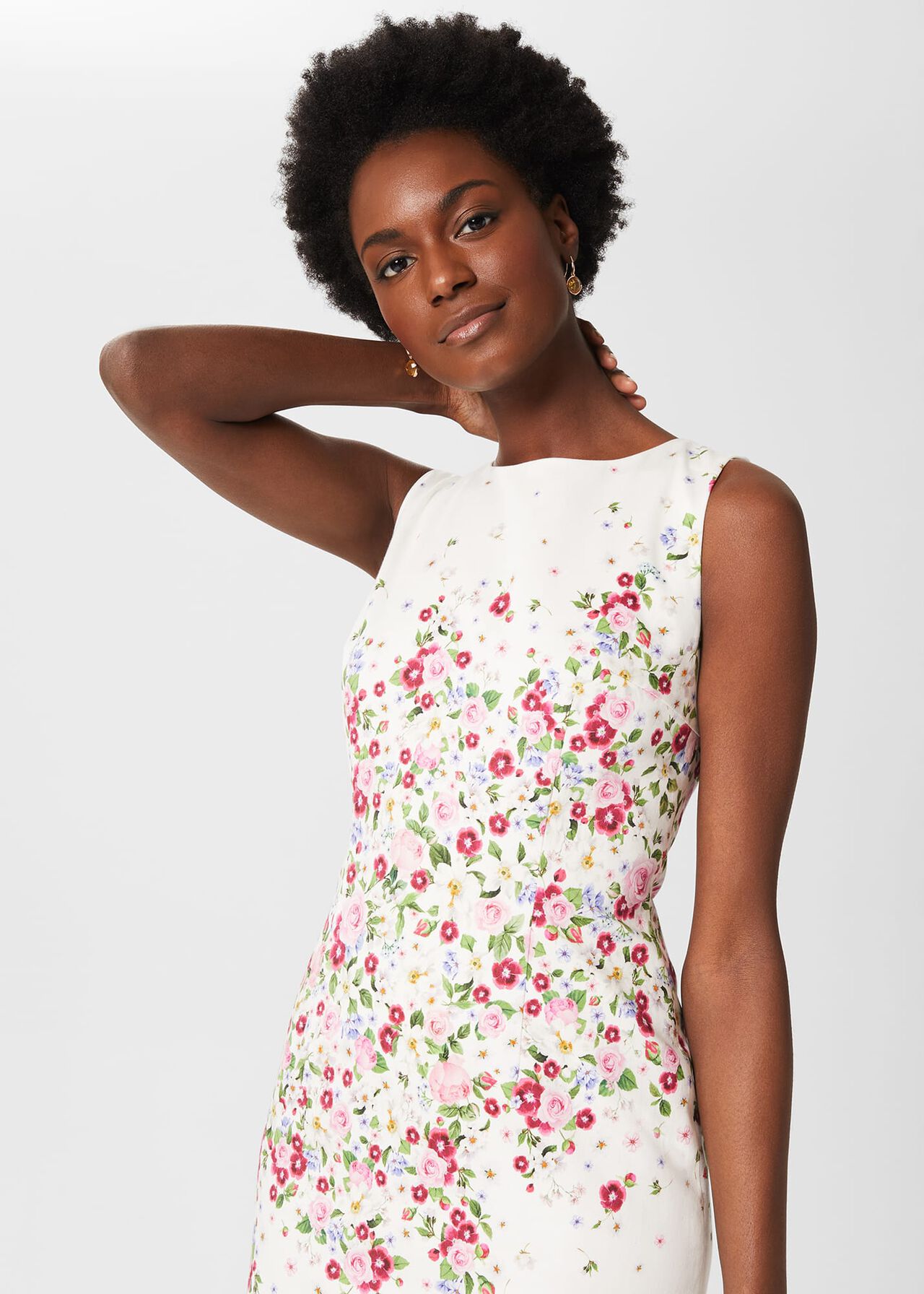 Fiona Floral Shift Dress, Ivory Multi, hi-res