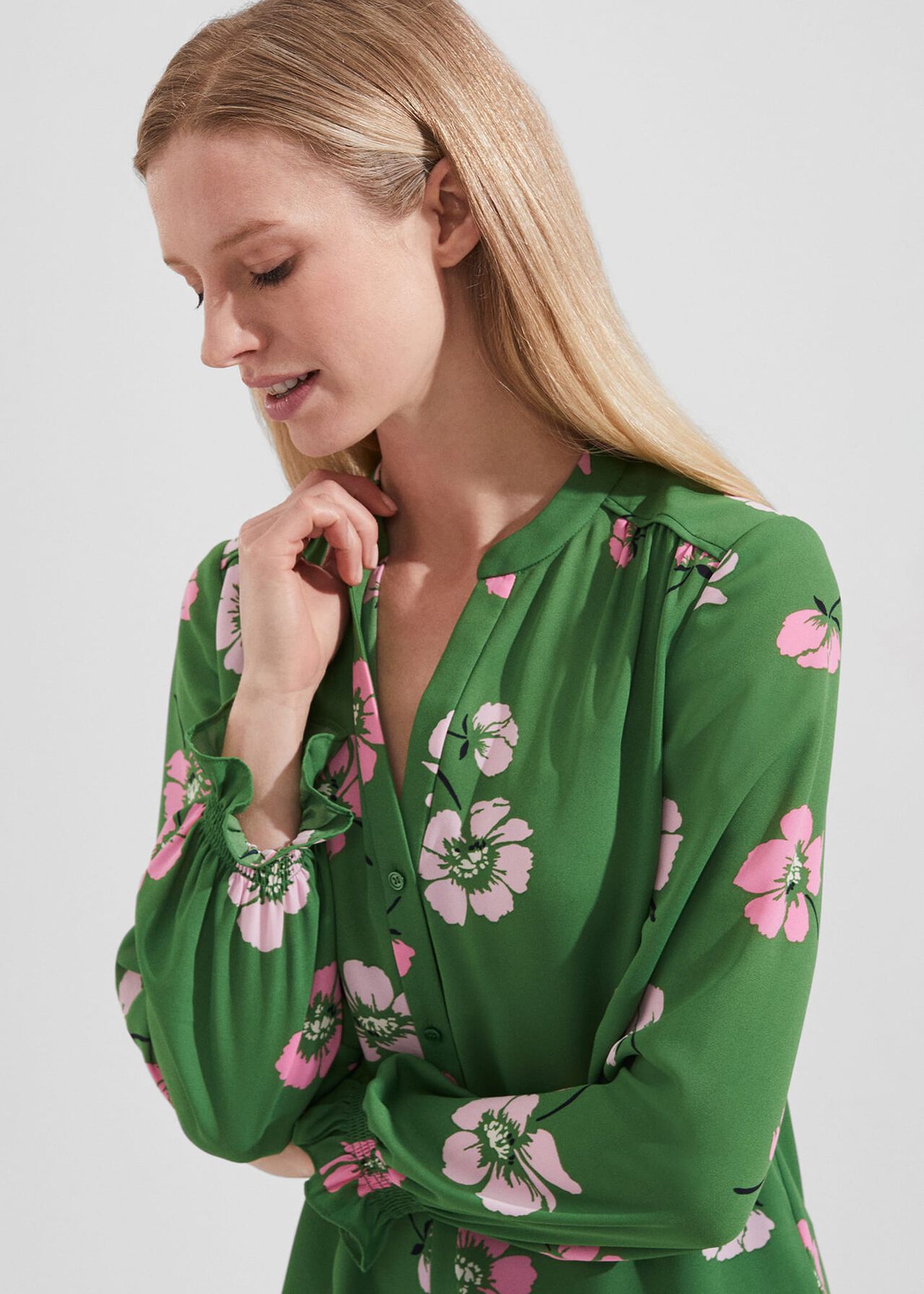 Sutton Blouse, Pea Green Multi, hi-res