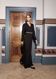 Meryl V Neck Maxi Dress, Black, hi-res
