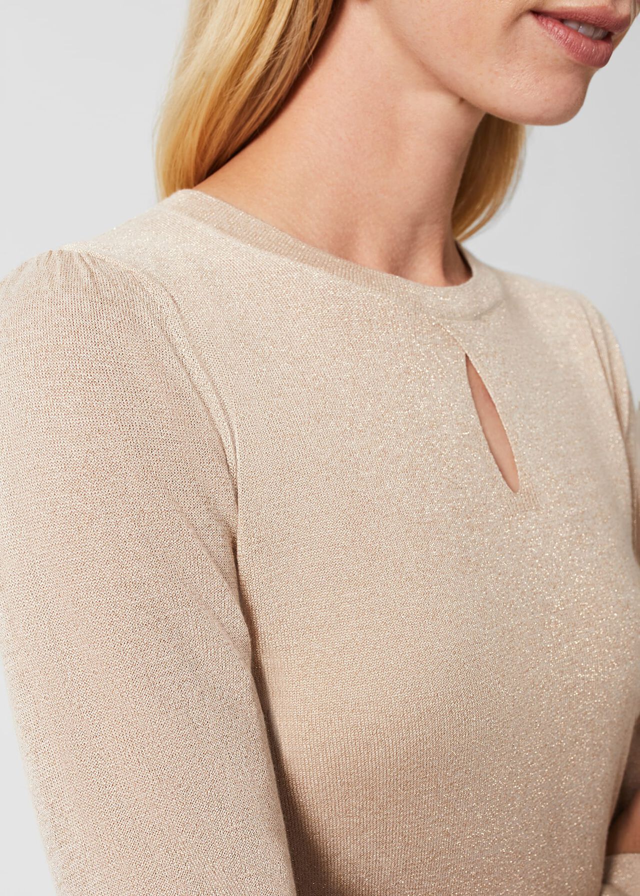 Marlena Sparkle Sweater, Oyster, hi-res