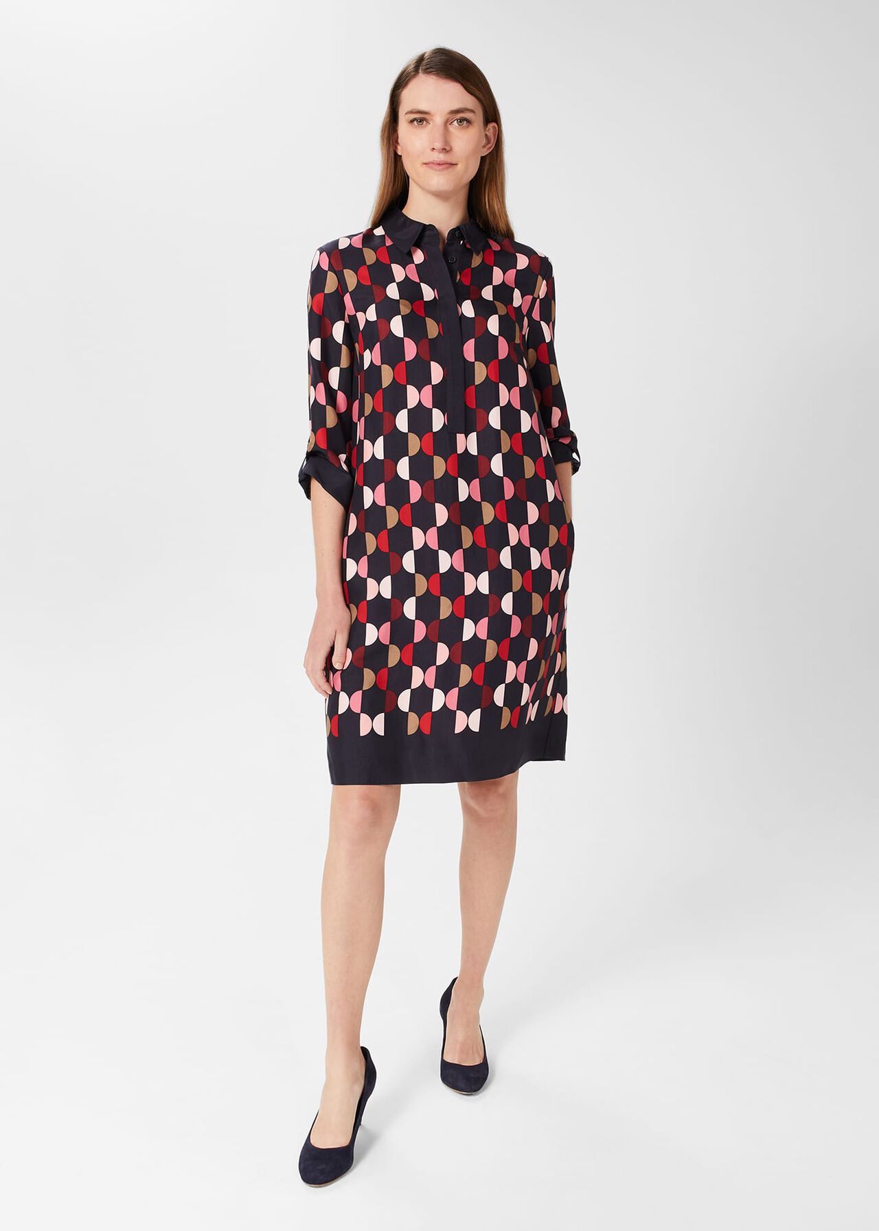 Aubery Tunic Dress, Navy Multi, hi-res