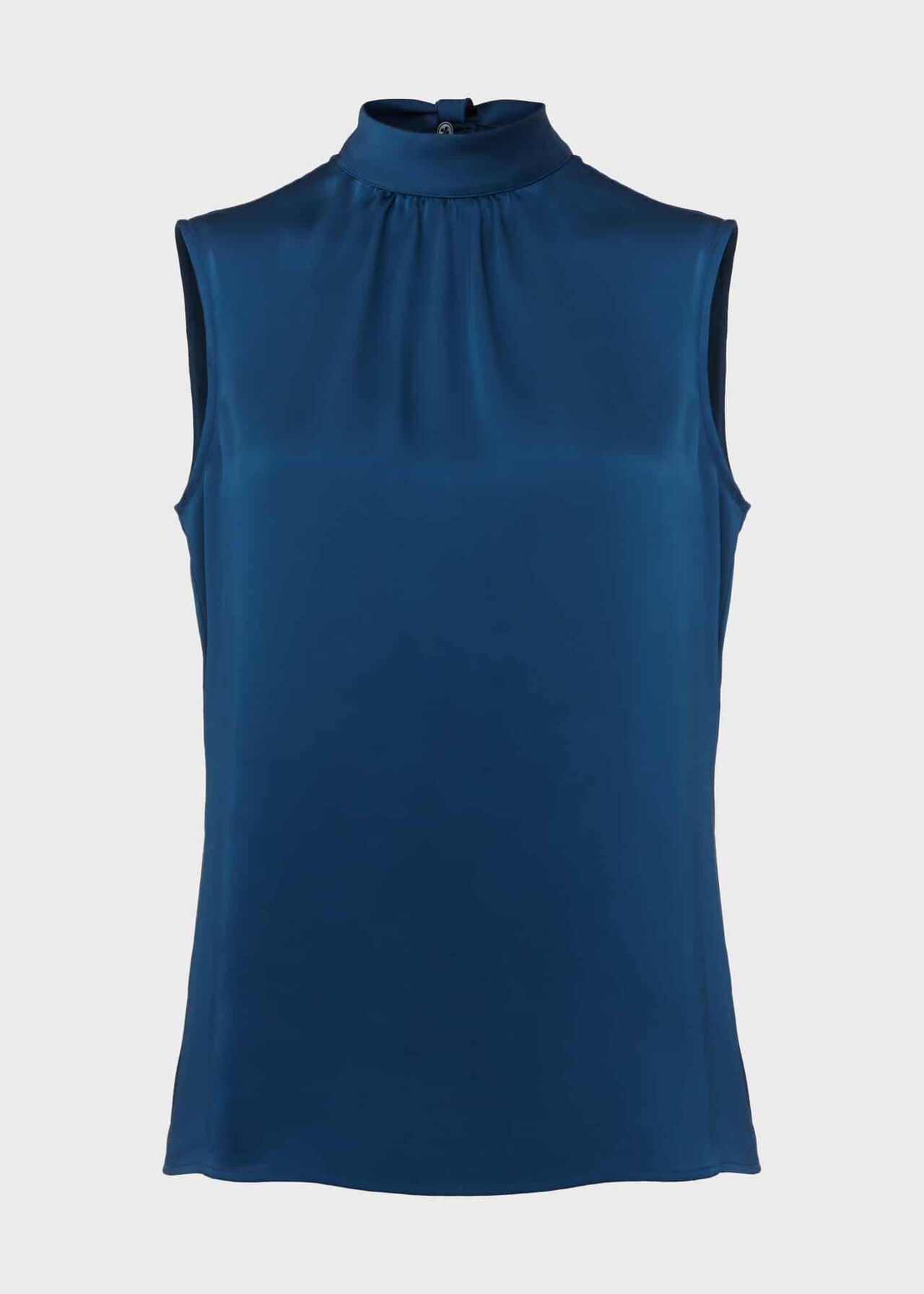 Eren Satin Blouse, Steel Blue, hi-res