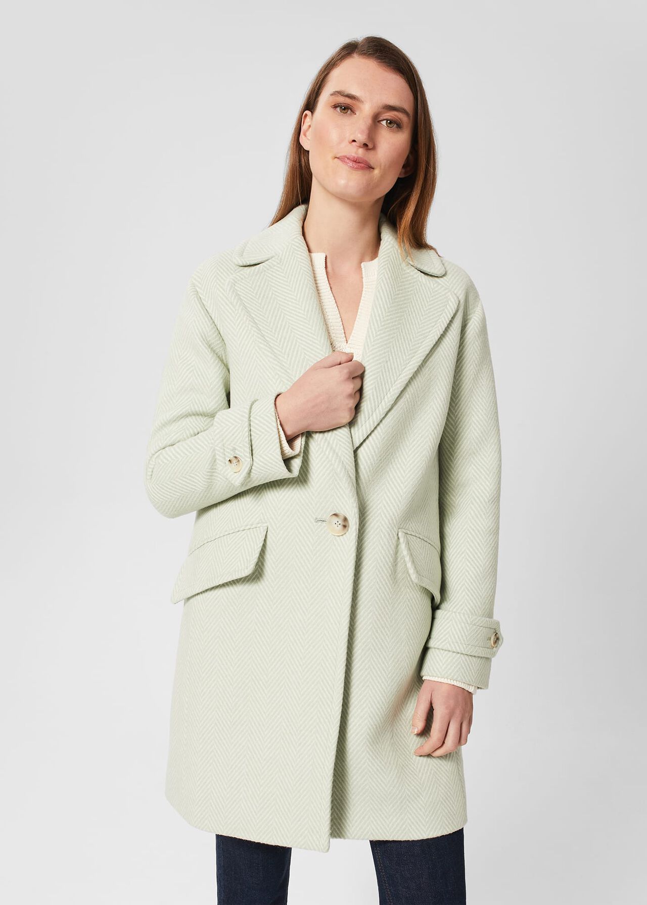 Lillie Coat, Green Ivory, hi-res