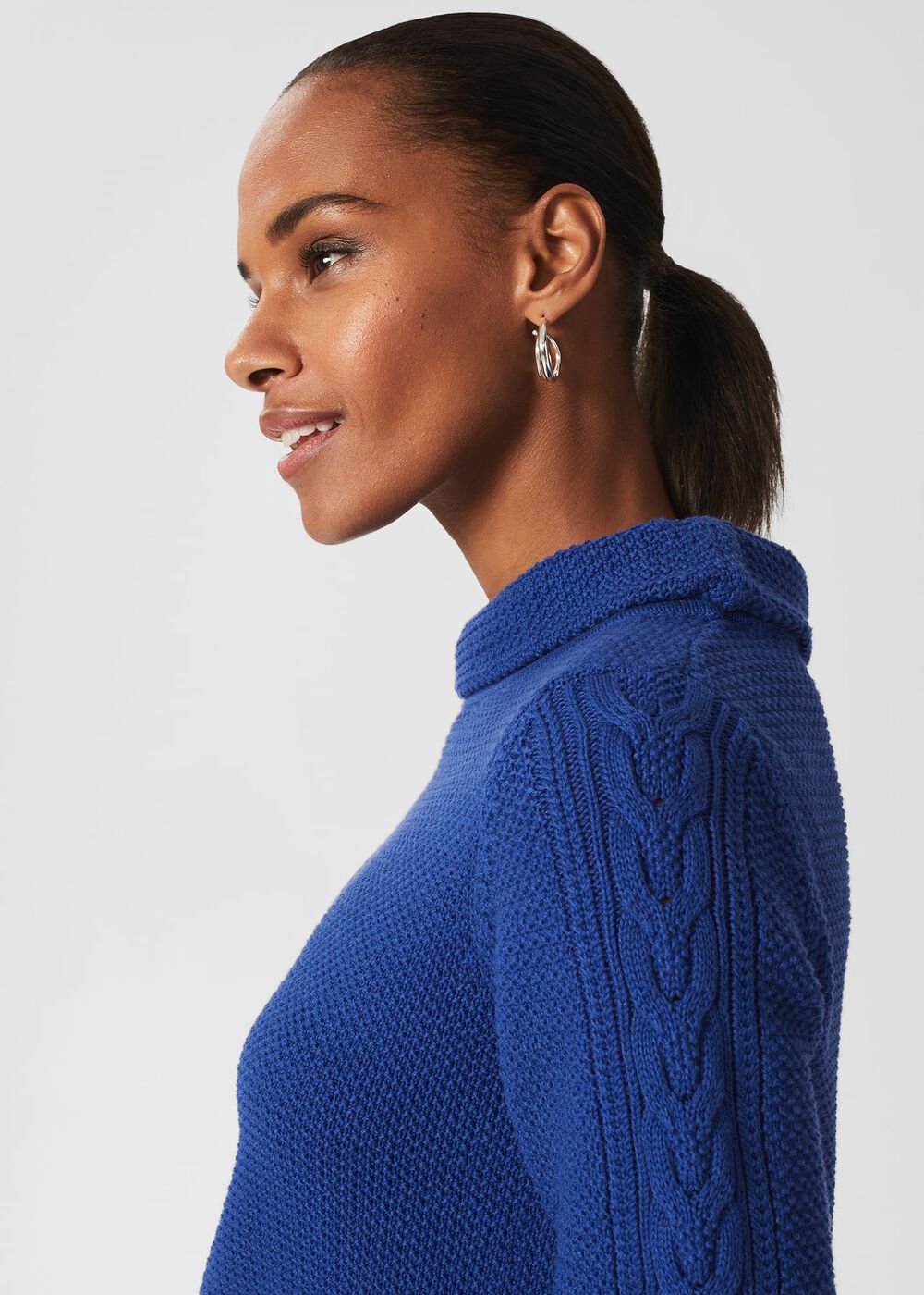 Camilla Cotton Jumper, Cobalt Blue, hi-res