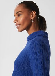 Camilla Cotton Jumper, Cobalt Blue, hi-res