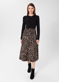 Harlie Knitted Dress, Black Brown, hi-res