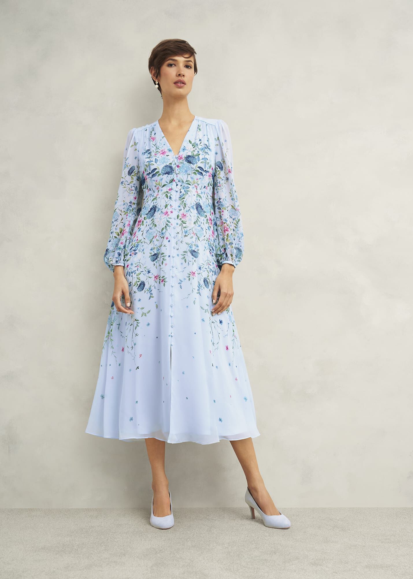 Caversham Floral Silk Dress | Hobbs UK