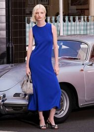 Palmer Midi Fit And Flare Dress, Mazarine Blue, hi-res