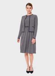 Sophie Knitted Dress, Navy Ivory, hi-res