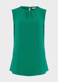 Willow Satin Blouse, Field Green, hi-res