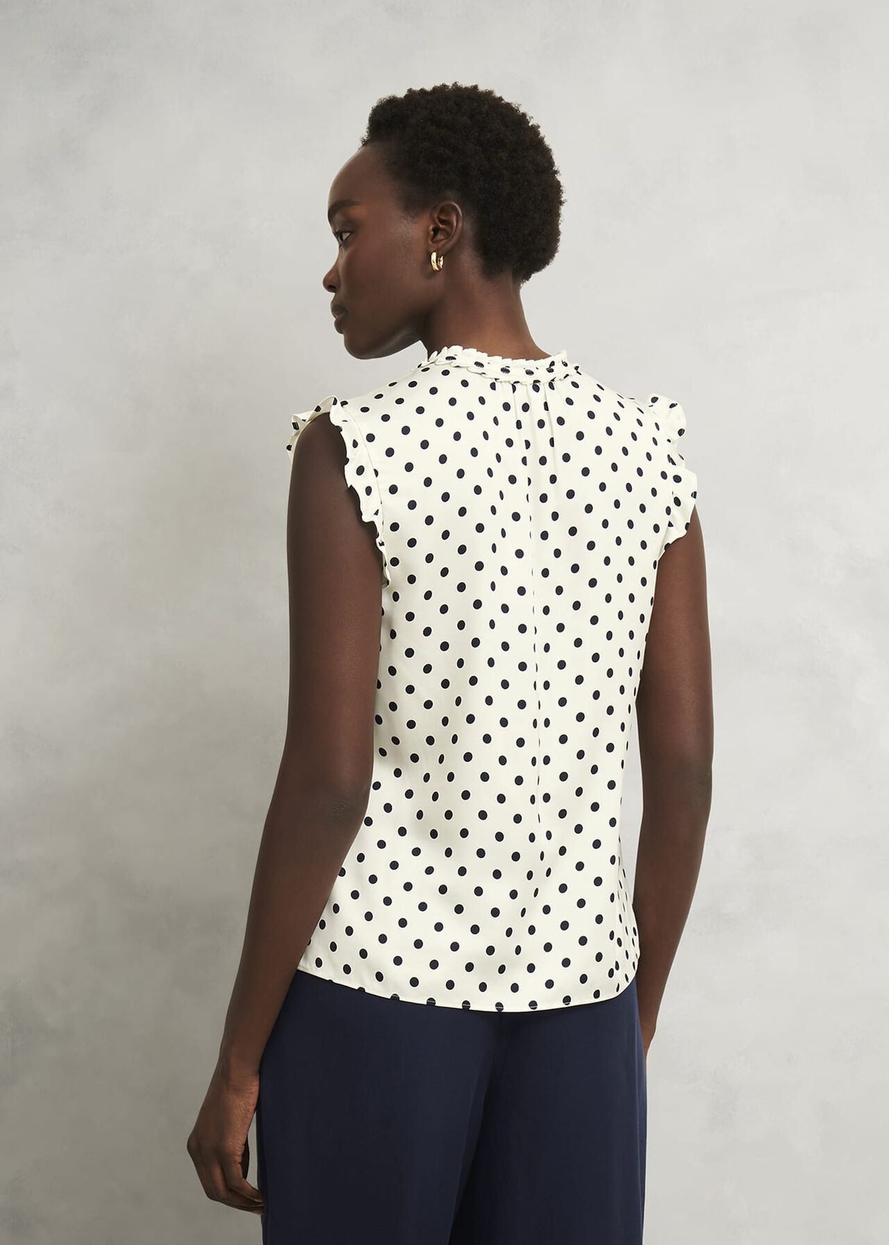 Adriel Blouse, Ivory Navy, hi-res