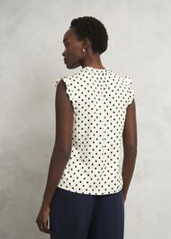Adriel Blouse, Ivory Navy, hi-res