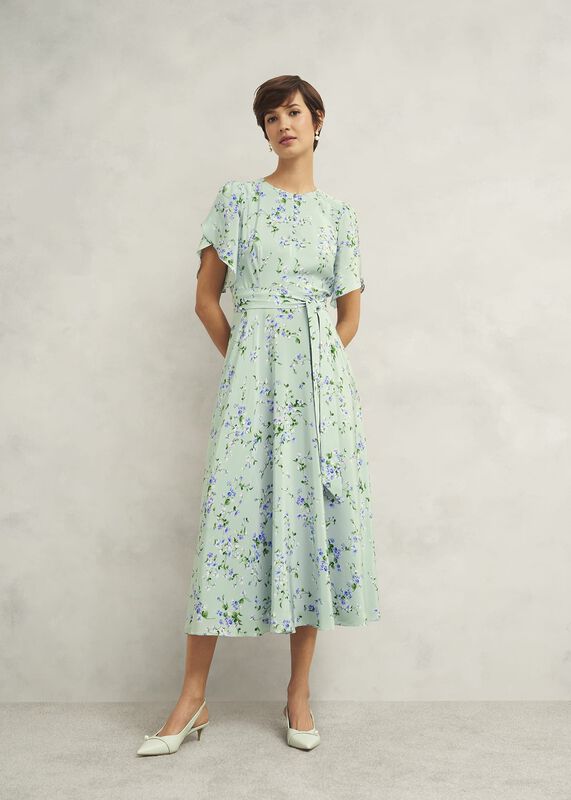 Petite Sophia Silk Belted Dress