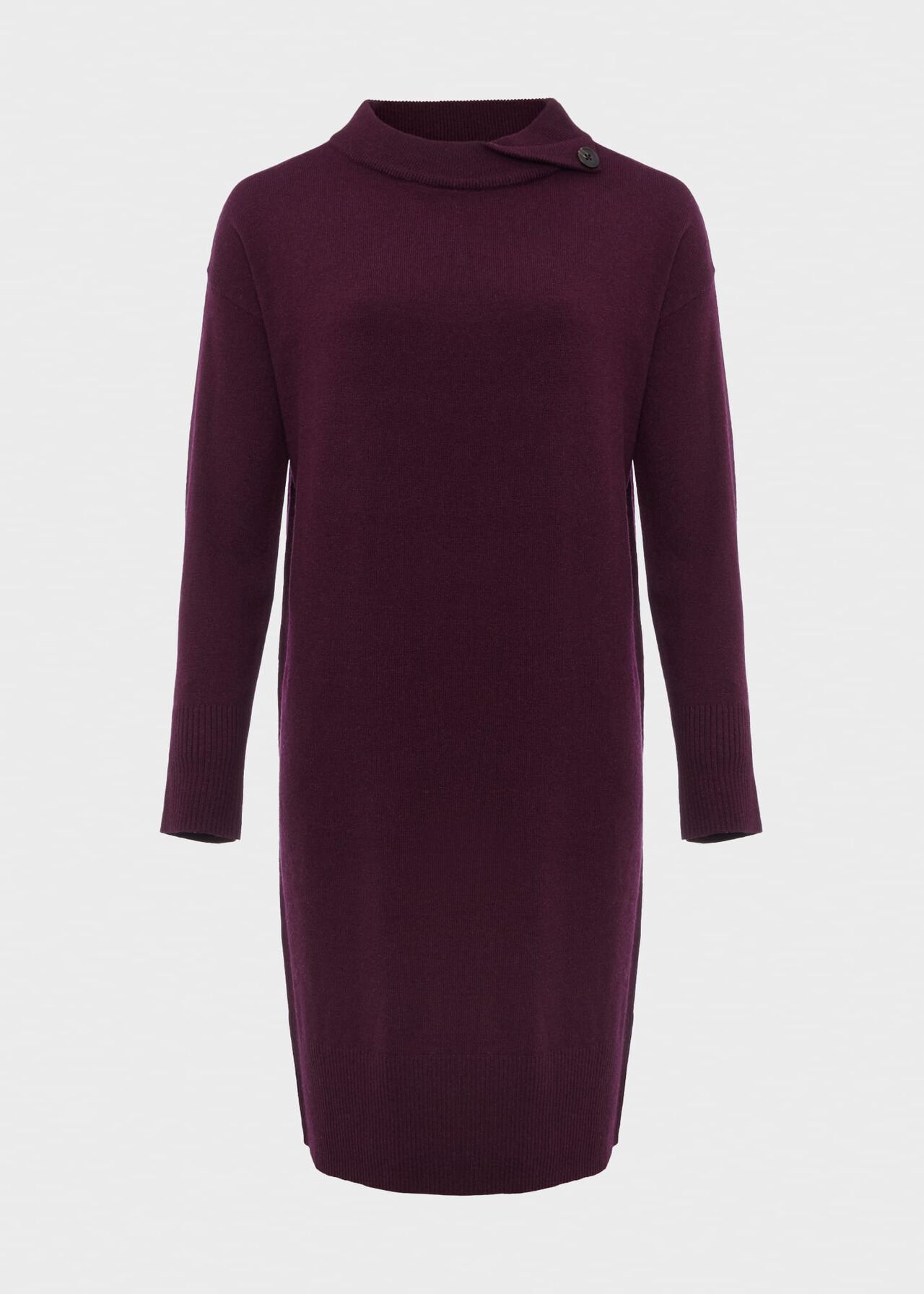 Talia Knitted Dress With Cashmere, Dark Plum, hi-res