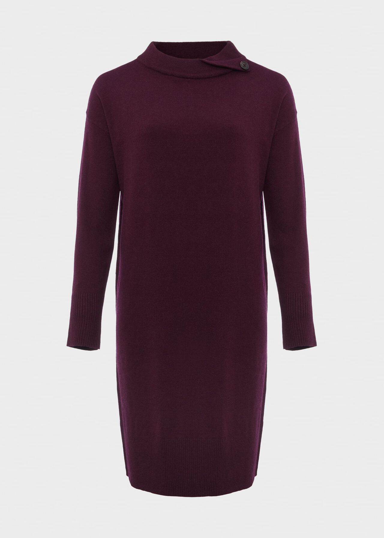 Talia Knitted Dress, Dark Plum, hi-res